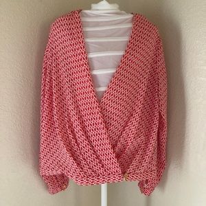 Worthington Top Red and White Size L